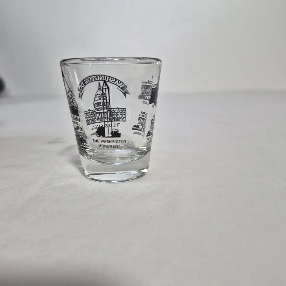 Silberne Shot Glass Washington‎ DC Landmarks Souvenir Made in USA